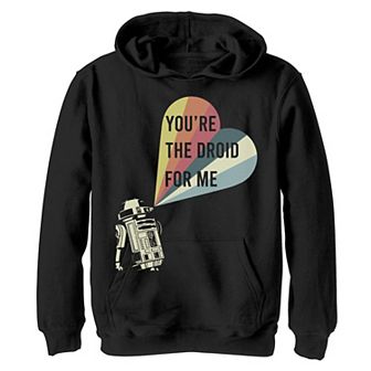 Boys 8-20 Star Wars R2-D2 Droid For Me Striped Heart Pullover Graphic Hoodie