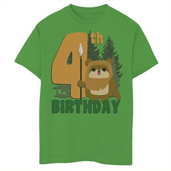 Boys 8-20 Star Wars Ewok On Endor 4th Birthday Graphic Tee