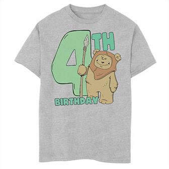 Boys 8-20 Star Wars Cute Ewok 4th Birthday Graphic Tee