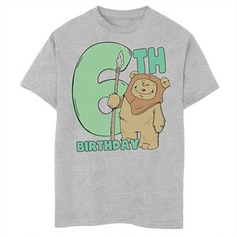 Boys 8-20 Star Wars Cute Ewok 6th Birthday Graphic Tee