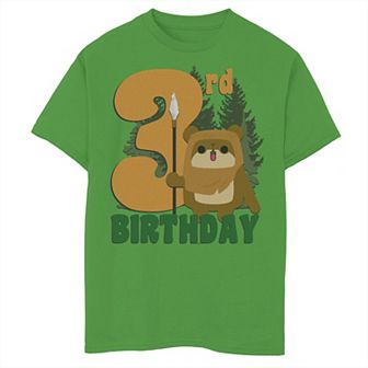 Boys 8-20 Star Wars Ewok On Endor 3rd Birthday Graphic Tee