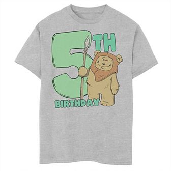 Boys 8-20 Star Wars Cute Ewok 5th Birthday Graphic Tee