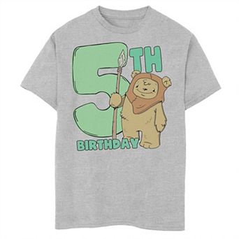 Boys 8-20 Star Wars Cute Ewok 5th Birthday Graphic Tee