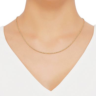 Everlasting Gold 10k Gold Hollow Glitter Rope Chain Necklace