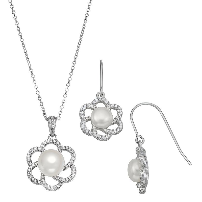 49161008 Sterling Silver Freshwater Cultured Pearl & Cubic  sku 49161008