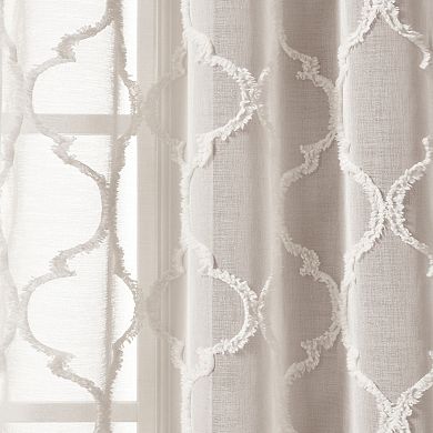 Lush Decor 2-pack Avon Trellis Grommet Sheer Window Curtain Set