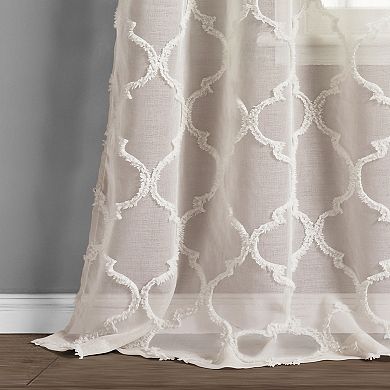 Lush Decor 2-pack Avon Trellis Grommet Sheer Window Curtain Set