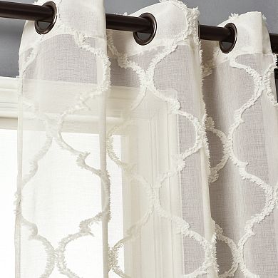 Lush Decor 2-pack Avon Trellis Grommet Sheer Window Curtain Set