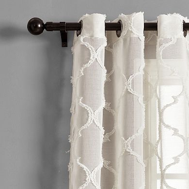 Lush Decor 2-pack Avon Trellis Grommet Sheer Window Curtain Set