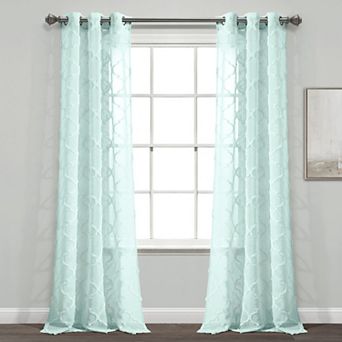 Lush Decor 2-pack Avon Trellis Grommet Sheer Window Curtain Set