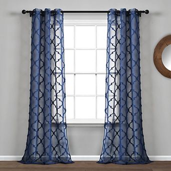 Lush Decor 2-pack Avon Trellis Grommet Sheer Window Curtain Set