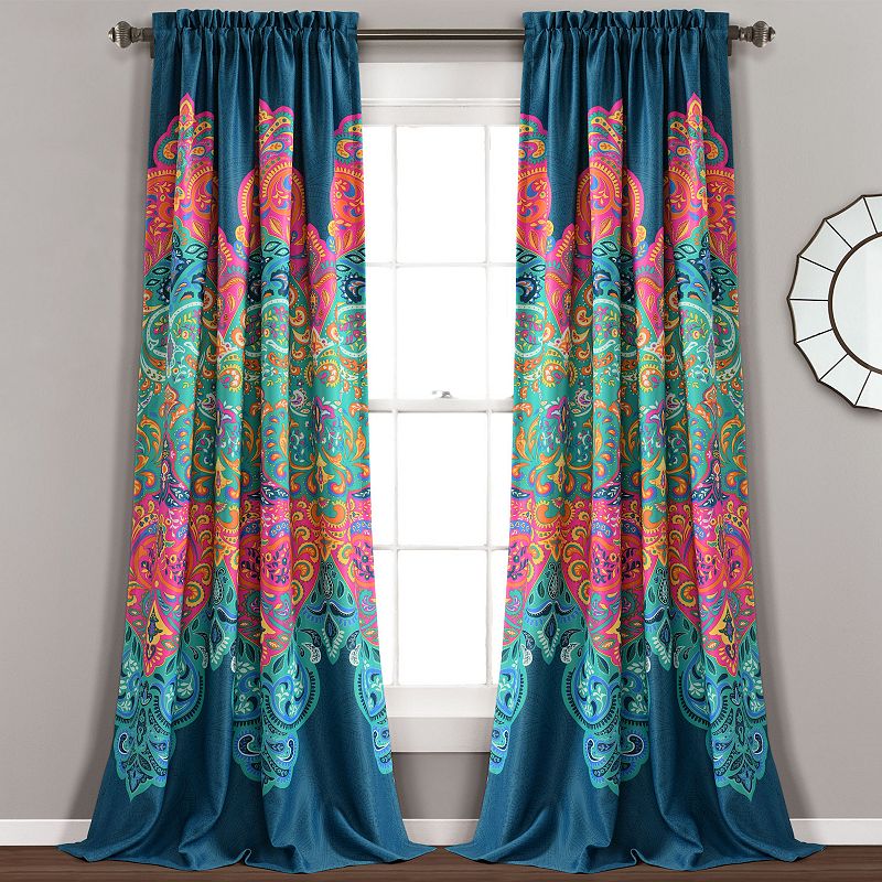 Lush Decor 2-pack Boho Chic Room Darkening Window Curtain Set, Multicolor, 