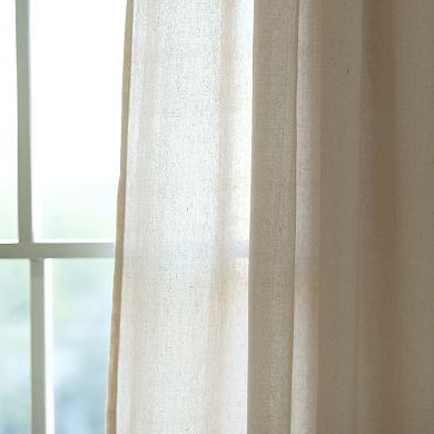 Lush Decor Burlap Knotted Tab Top Window Curtain Set