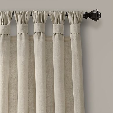 Lush Decor Burlap Knotted Tab Top Window Curtain Set