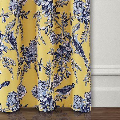 Lush Decor Farmhouse Bird & Flower Insulated Grommet Blackout Window Curtain Set