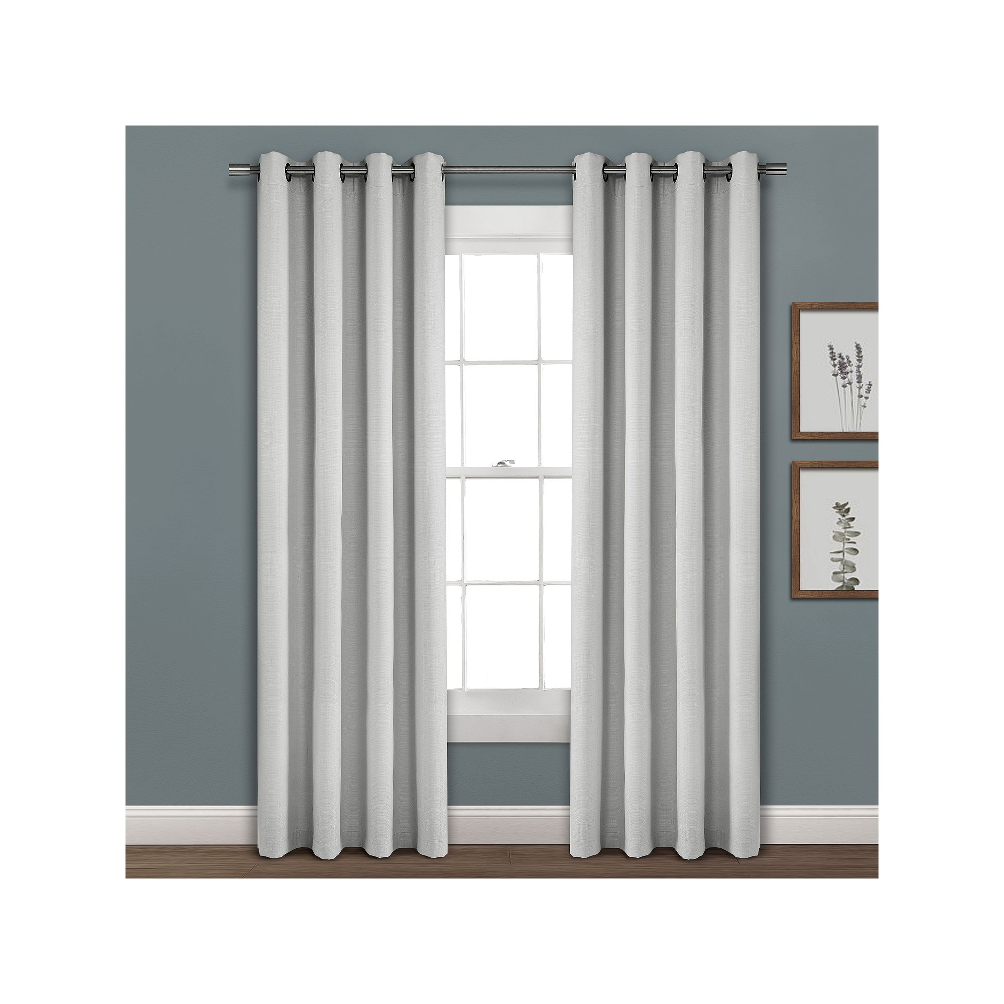 Lush Decor Faux Linen Absolute Grommet 100% Blackout Window Curtain, Light 