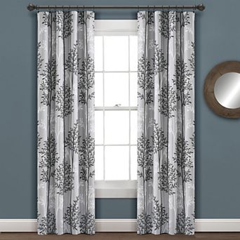 Lush Decor Linear Tree Insulated Rod Pocket 100% Blackout Window Curtain Set