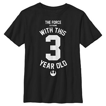 Boys 8-20 Star Wars Force Is Strong With This 3 Year Old Rebel Logo Graphic Tee