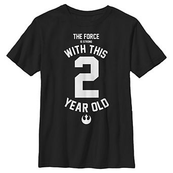 Boys 8-20 Star Wars Force Is Strong With This 2 Year Old Rebel Logo Graphic Tee