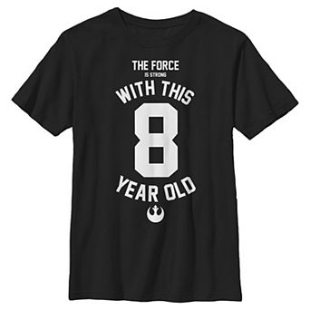 Boys 8-20 Star Wars Force Is Strong With This 8 Year Old Rebel Logo Graphic Tee