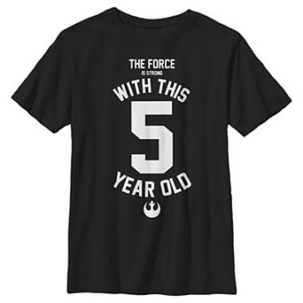 Boys 8-20 Star Wars Force Is Strong With This 5 Year Old Rebel Logo Graphic Tee