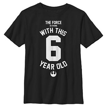 Boys 8-20 Star Wars Force Is Strong With This 6 Year Old Rebel Logo Graphic Tee