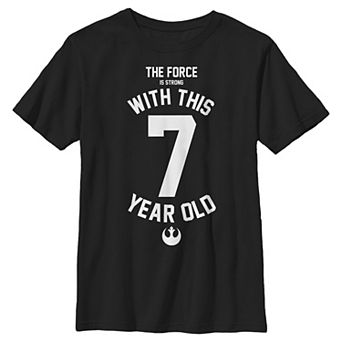Boys 8-20 Star Wars Force Is Strong With This 7 Year Old Rebel Logo Graphic Tee