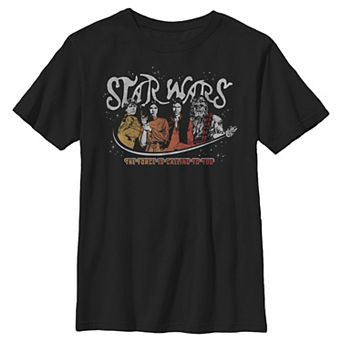Boys 8-20 Star Wars Retro Neon Logo Group Shot Graphic Tee