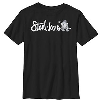 Boys 8-20 Star Wars R2-D2 Cursive Text Graphic Tee