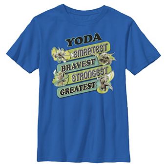 Boys 8-20 Star Wars Yoda Smartest Bravest Strongest Greatest Graphic Tee