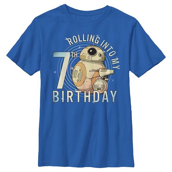 Boys 8-20 Star Wars BB-8 & D-O Rolling Into My 7th Birthday Graphic Tee