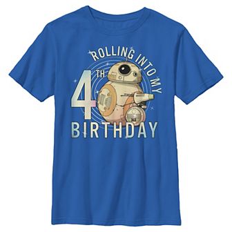 Boys 8-20 Star Wars BB-8 & D-O Rolling Into My 4th Birthday Graphic Tee