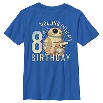 Boys 8-20 Star Wars BB-8 & D-O Rolling Into My 8th Birthday Graphic Tee
