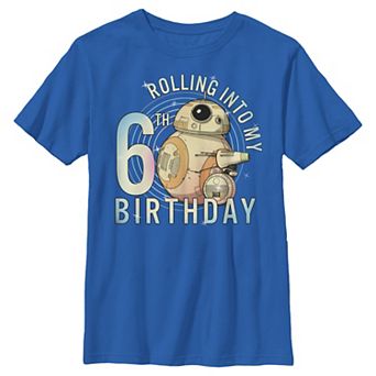 Boys 8-20 Star Wars BB-8 & D-O Rolling Into My 6th Birthday Graphic Tee
