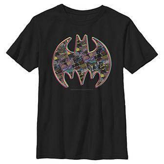 Boys 8-20 DC Comics Batman Neon Comic Cover Logo Graphic Tee