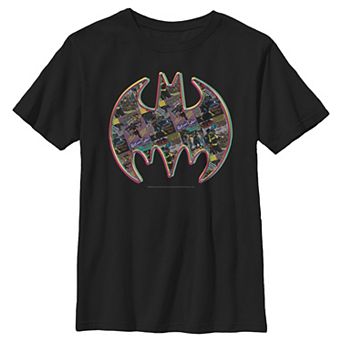 Boys 8-20 DC Comics Batman Neon Comic Cover Logo Graphic Tee