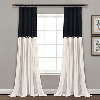Lush Decor Linen Button Window Curtain Panel
