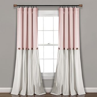 Lush Decor Linen Button Window Curtain Panel