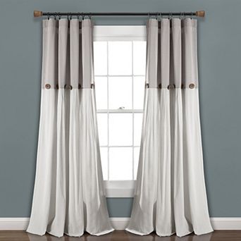 Lush Decor Linen Button Window Curtain Panel