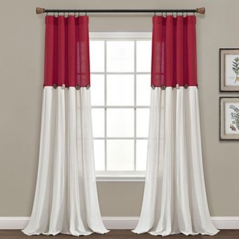 Lush Decor Linen Button Window Curtain Panel