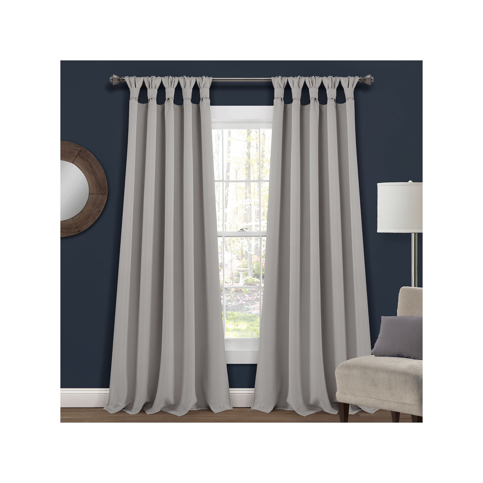 Lush Decor 2-pack Insulated Knotted Tab Top Blackout Window Curtain Set, Li