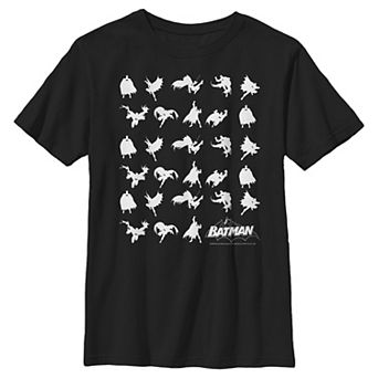 Boys 8-20 DC Comics Batman Silhouette Action Poses Graphic Tee