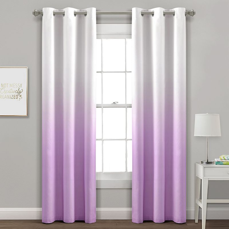 Lush Decor 2-pack Mia Ombre Insulated Grommet Blackout Window Curtain Set, 