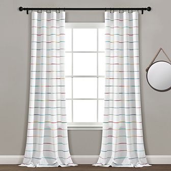 Lush Decor Ombre Stripe Yarn Dyed Cotton Window Curtain Set