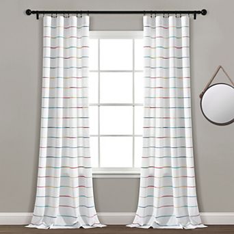 Lush Decor Ombre Stripe Yarn Dyed Cotton Window Curtain Set