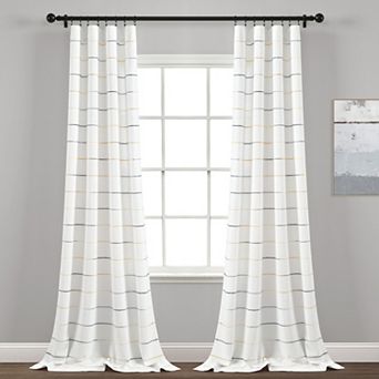 Lush Decor Ombre Stripe Yarn Dyed Cotton Window Curtain Set