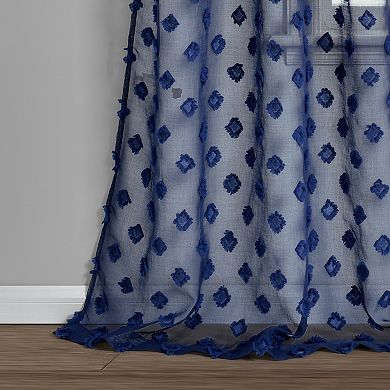 Lush Decor 2-pack Textured Dot Grommet Sheer Window Curtain Set