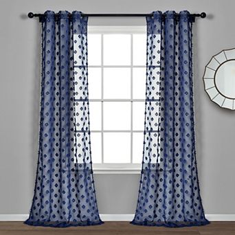 Lush Decor 2-pack Textured Dot Grommet Sheer Window Curtain Set