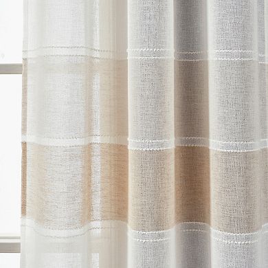 Lush Decor 2-pack Textured Stripe Grommet Sheer Window Curtains