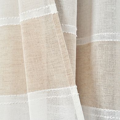Lush Decor 2-pack Textured Stripe Grommet Sheer Window Curtains